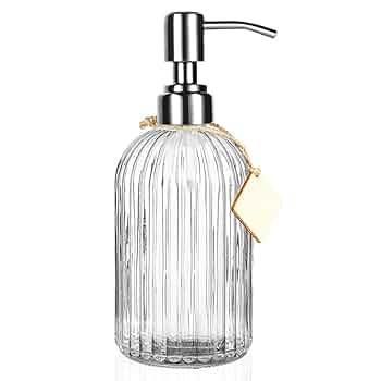 Amazon｜ZooYi ソープディスペンサー 透明のガラス ポンプを